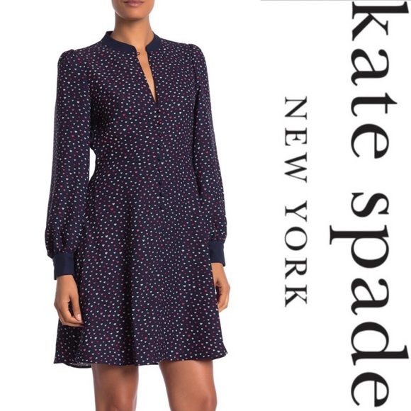 kate spade Dresses & Skirts - Kate Spade | Lips Print Crepe Dress Navy Sz 00